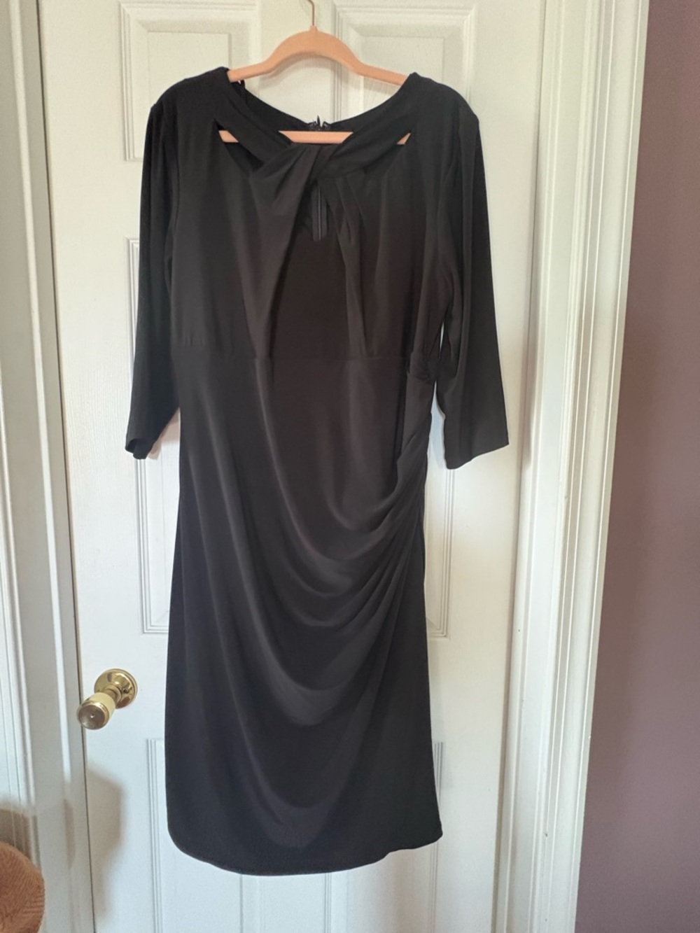 Classic Black Women's Draped Dress